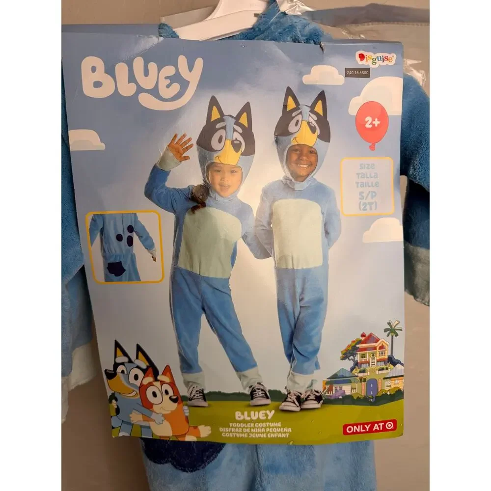 Bluey Toddler Costume 2T Unisex Plush Jumpsuit Headpiece Halloween NWT Target